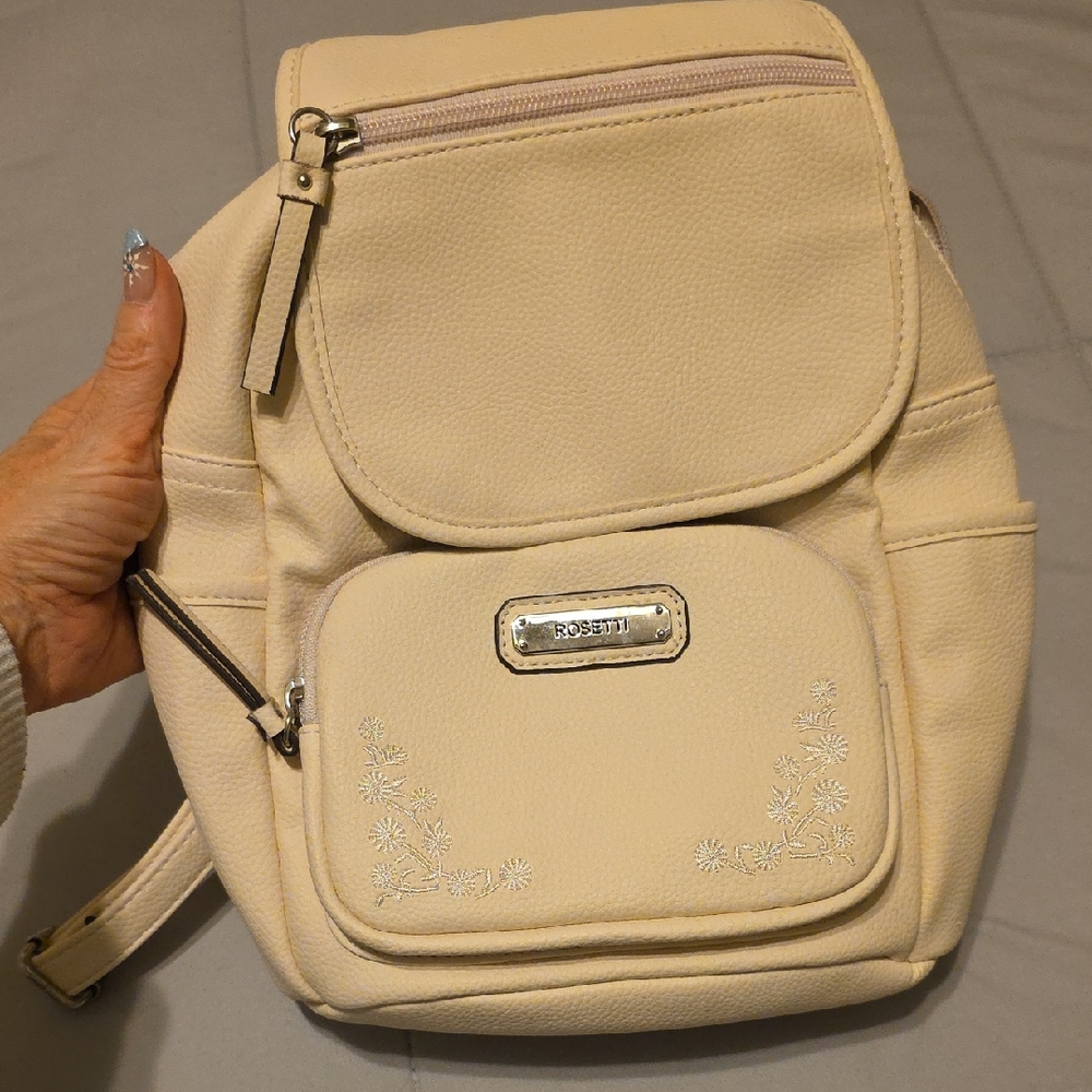Rosetti Beige Backpack with Floral Detail